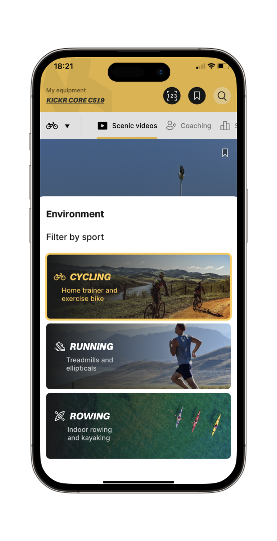 Kinomap Mobile Interface